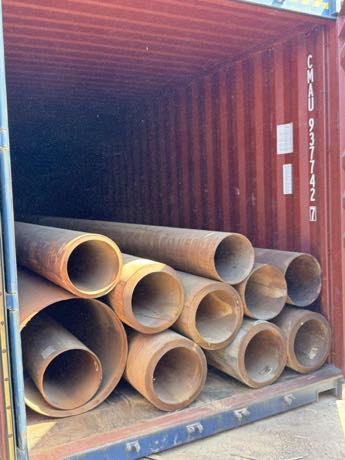 Pipe bundles stowed for export